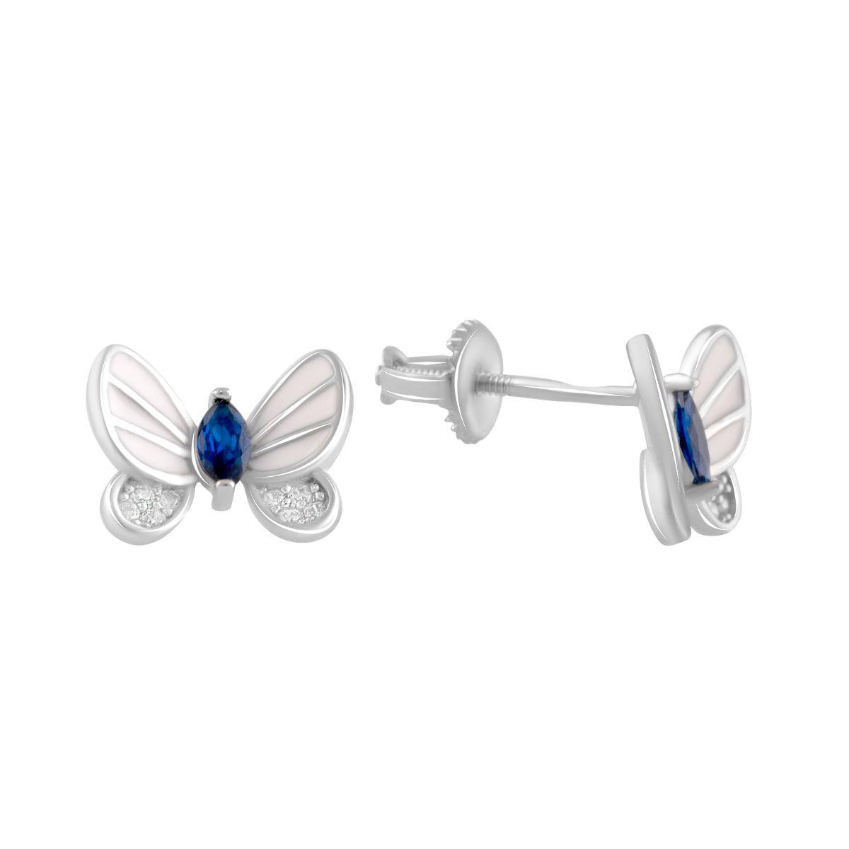 

Серебряные серьги SilverAlex с фианитами, емаллю