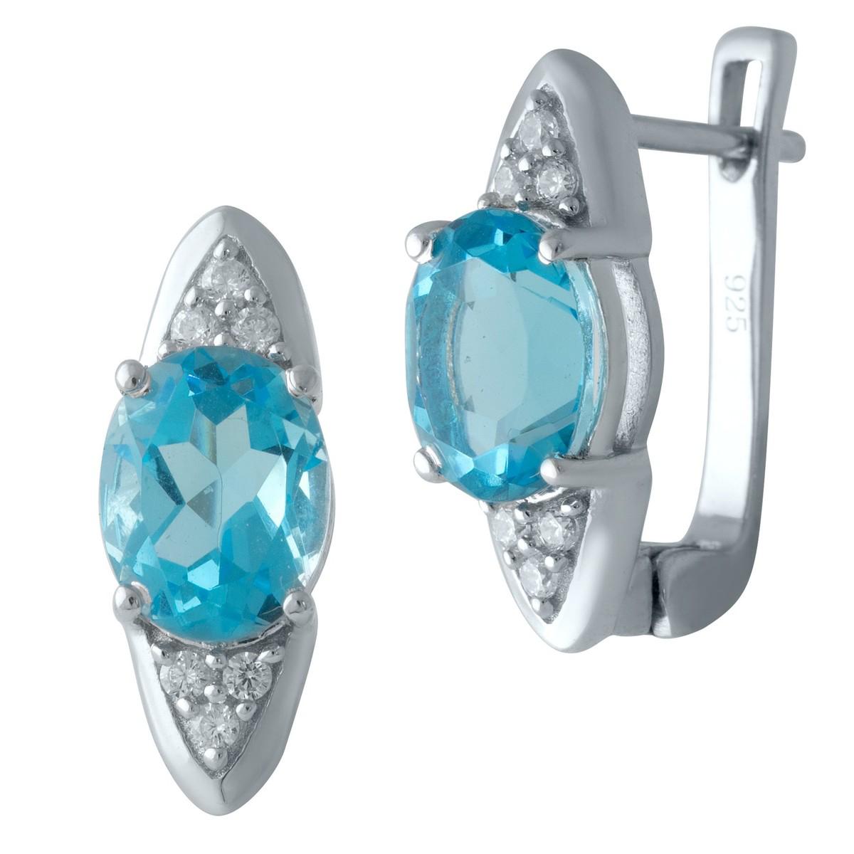 

Серебряные серьги SilverAlex с аквамарином nano