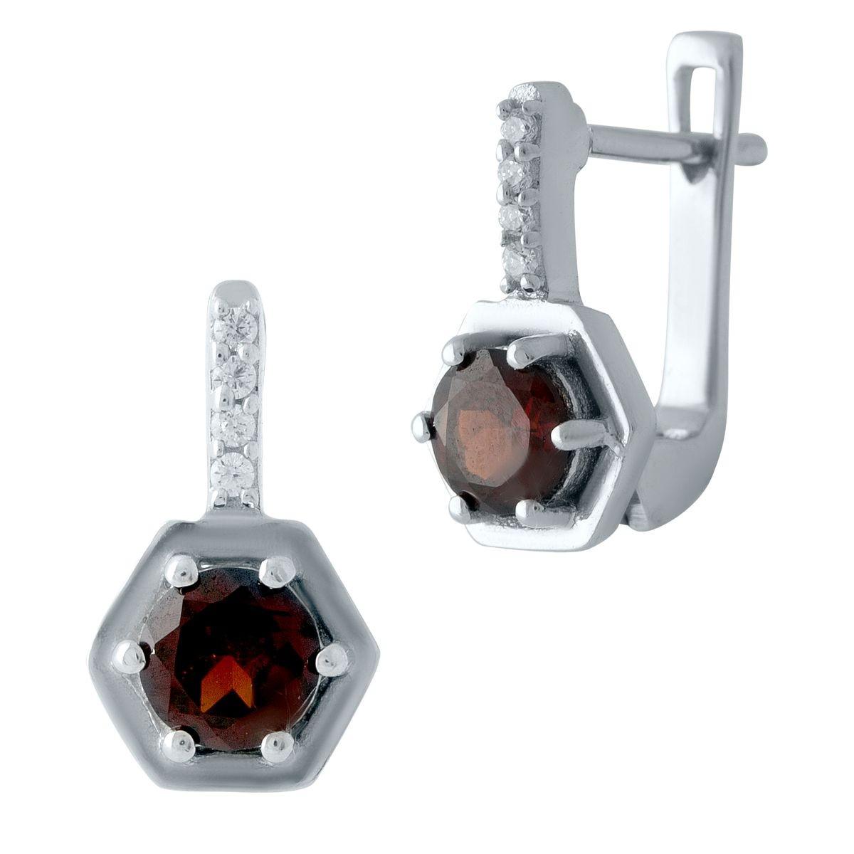 

Серебряные серьги SilverAlex с натуральным гранатом 1.375ct