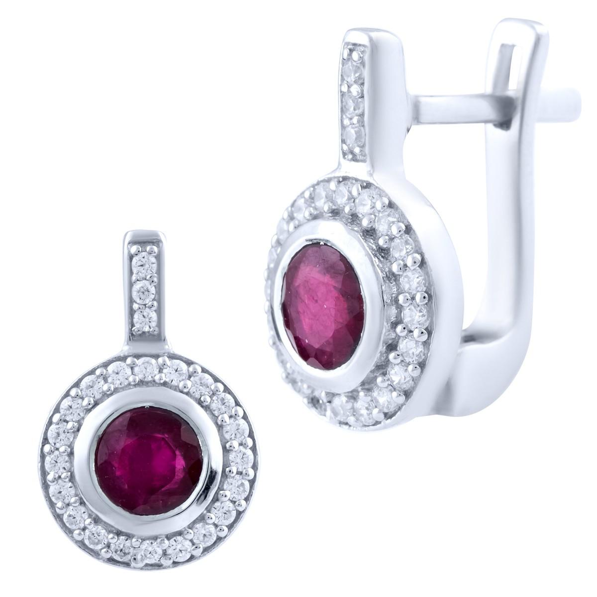

Серебряные серьги SilverAlex с натуральным рубином