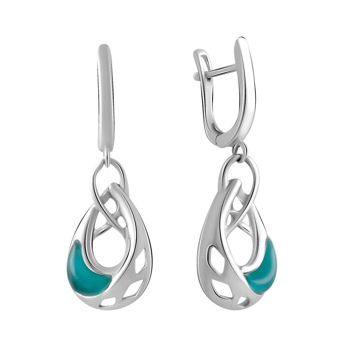 

Серебряные серьги SilverAlex с кошачим глазом