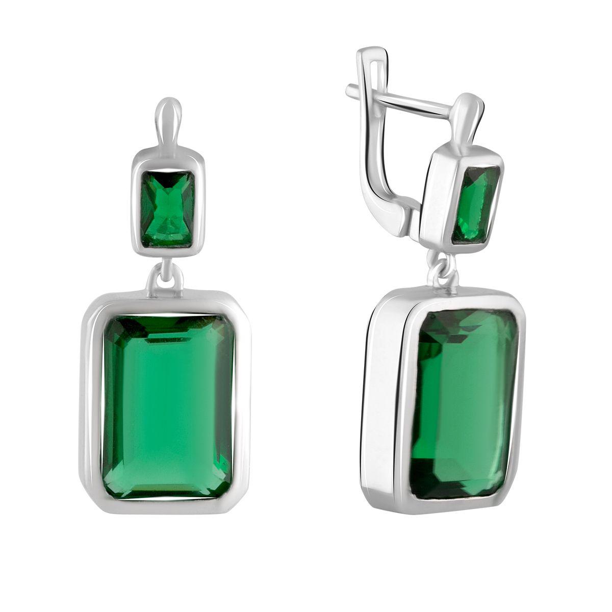 

Серебряные серьги SilverAlex с изумрудом nano 12.46ct