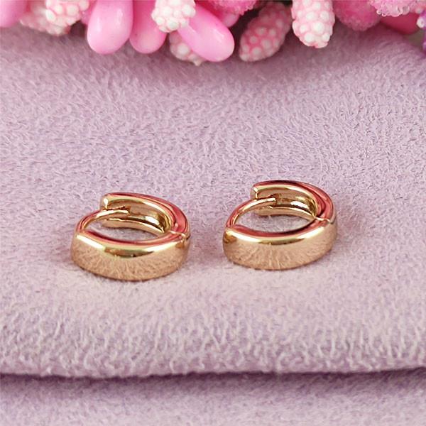 

Серьги колечки детские Xuping медицинское золото позолота 18К А/В 1-0839