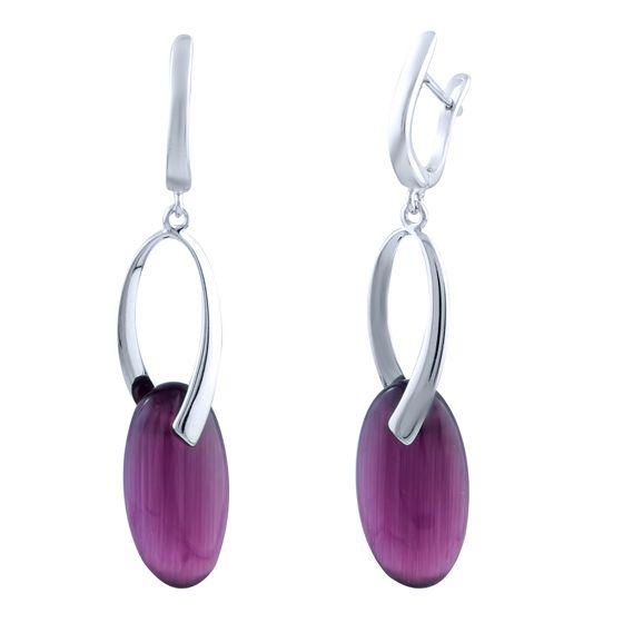 

Серебряные серьги SilverAlex с кошачим глазом