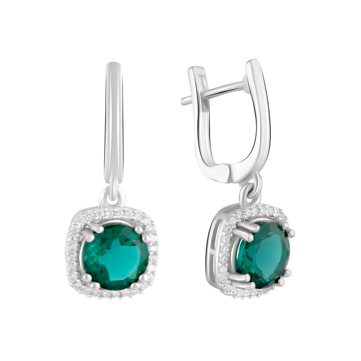 

Серебряные серьги SilverAlex с изумрудом nano 3.145ct