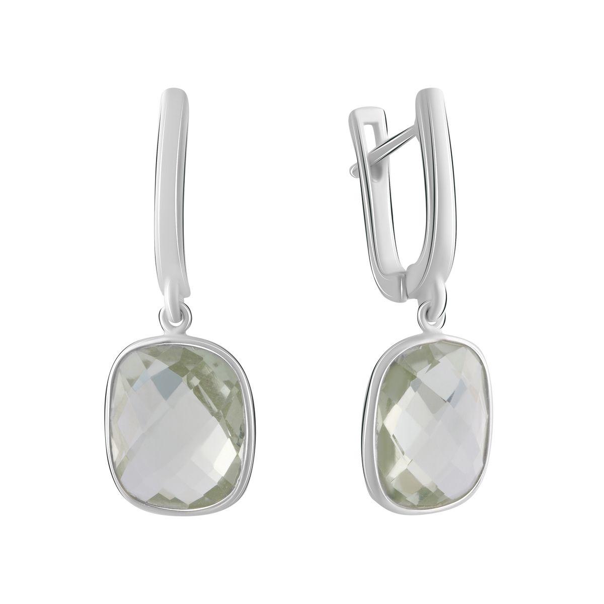 

Серебряные серьги SilverAlex с натуральным зеленим аметистом 8.865ct