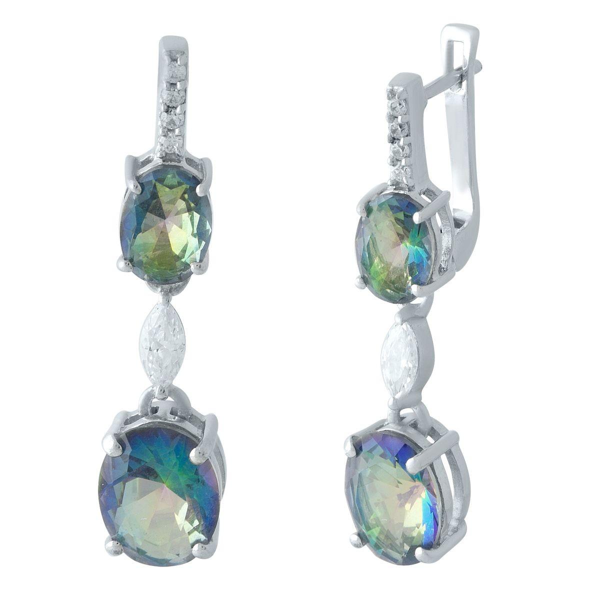 

Серебряные серьги SilverAlex с натуральным мистик топазом 3.8ct