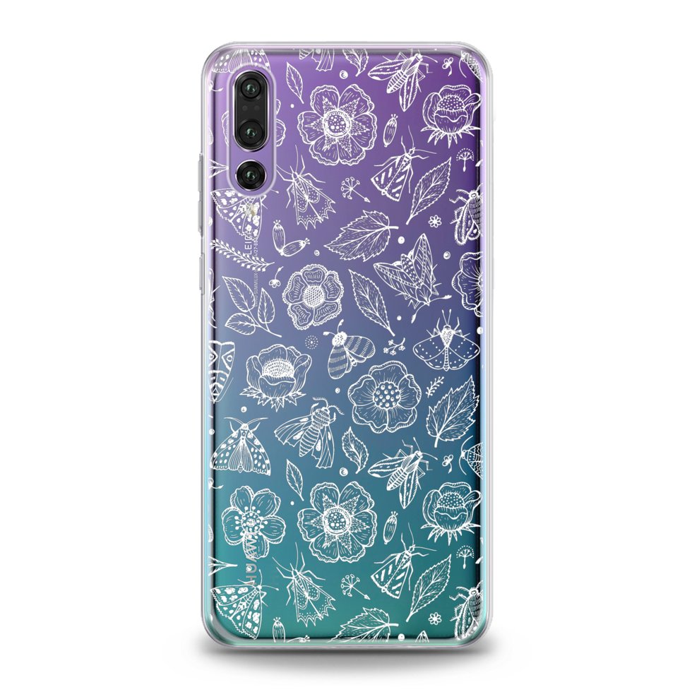 Чехол силиконовый для Huawei (Цветочный рисунок) Honor 8 хуавей хонор ...