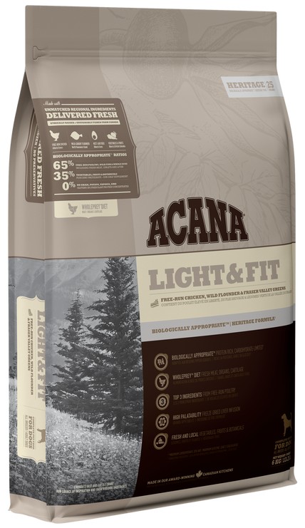 

Сухой корм ACANA Light & Fit для взрослых собак всех пород с повышенной массой тела 6 кг