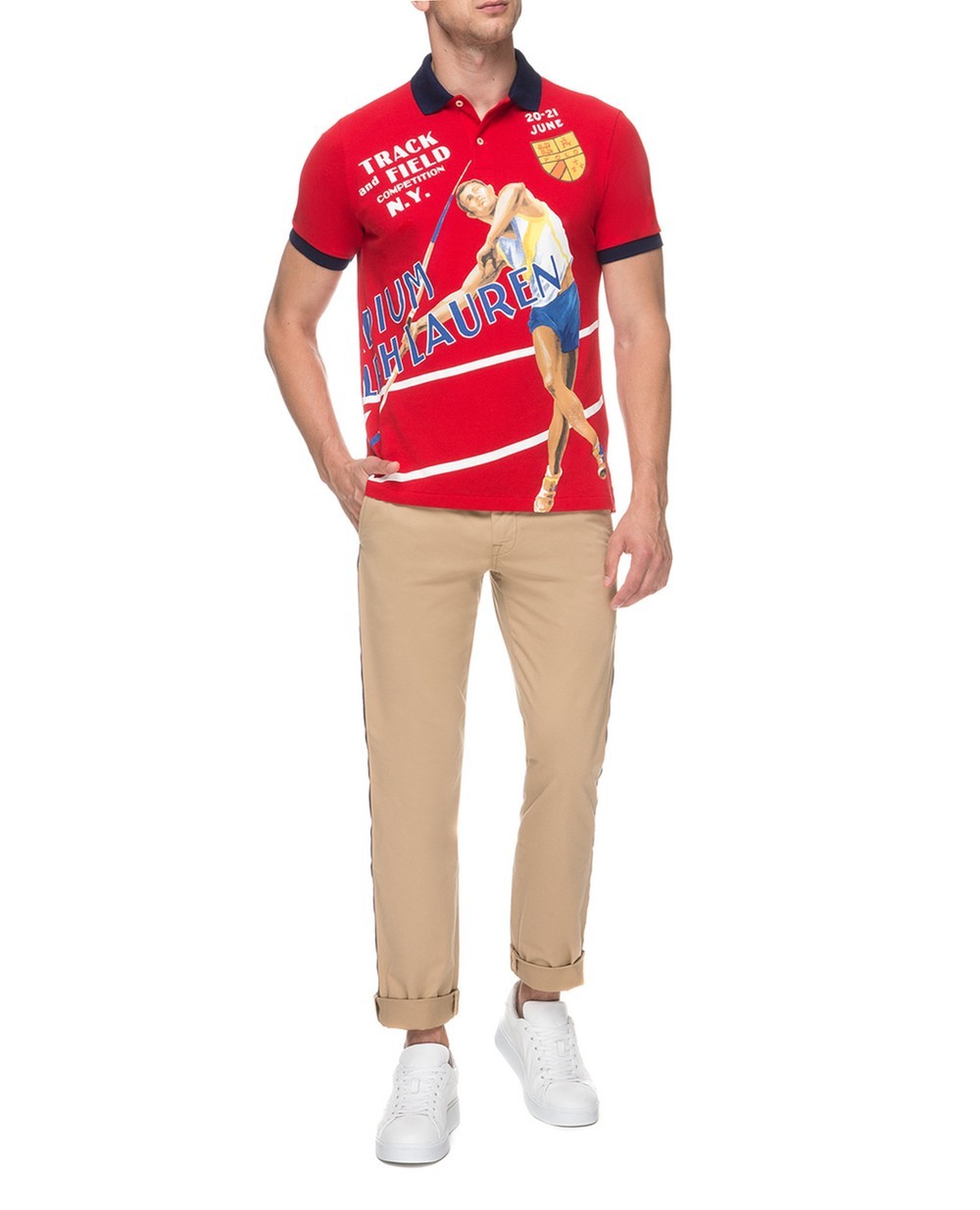

Polo Ralph Lauren чиносы, в полоску по краям,бежевый, 710734336001, размер 32х32
