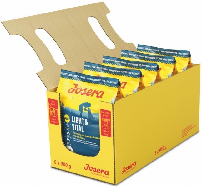 

Упаковка сухого корма Josera Light & Vital для взрослых собак для уменьшения избыточного веса 5 шт по 900 г
