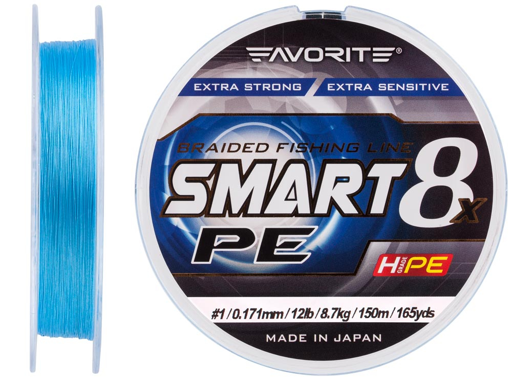 

Шнур Favorite Smart PE 8x 150м (sky blue) #1/0.171mm 12lb/8.7kg (арт.123416931073)