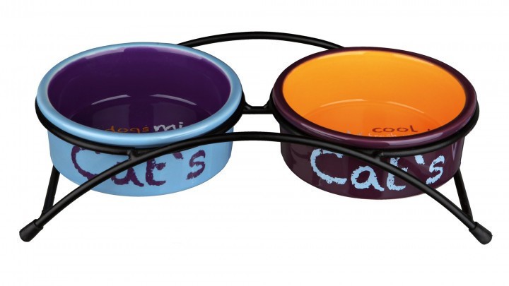

Подставка с двумя керамическими мисками Trixie Eat on Feet Ceramic Bowl Set для кошек 300 мл/12 см (BGL-TX-377)