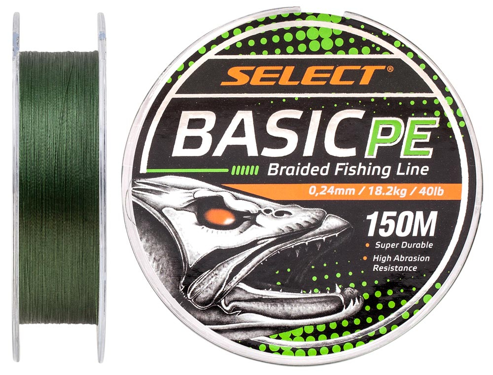 

Шнур Select Basic PE 150m (темн-зел.) 0.24mm 40lb/18.2kg (арт.123418701873)