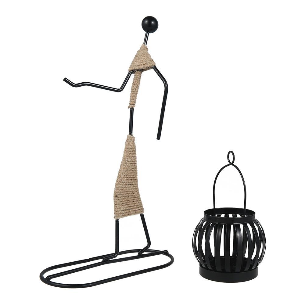 

Подсвечник из кованного железа FG Iron Nordic Creative 33 C style Черный/Бежевый в скандинавском стиле