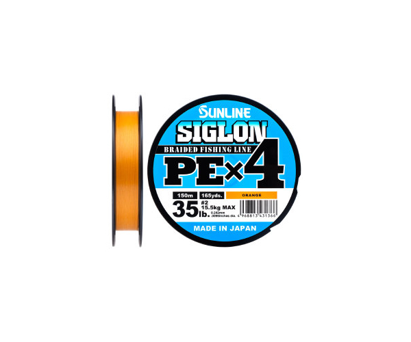 

Шнур Sunline Siglon PE х4 orange 150m (оранж.) #2.0/0.242mm 35lb/15.5kg (арт.123416580936)