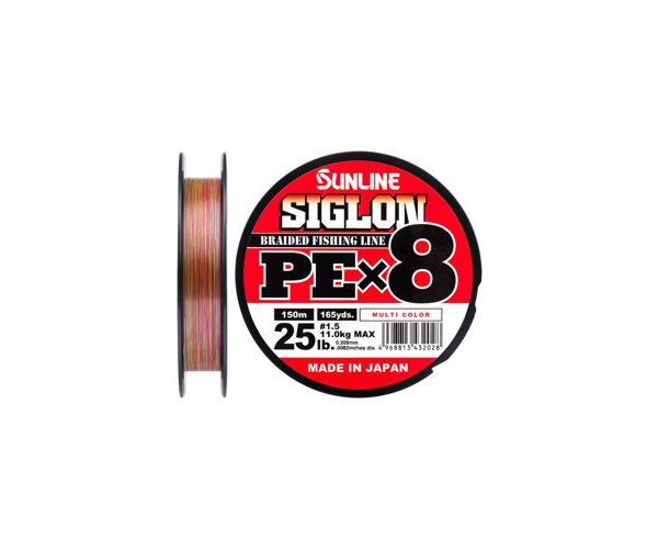

Шнур Sunline Siglon PE х8 multi color 150m (мульти.) #1.5/0.209mm 25lb/11.0kg (арт.123416581003)