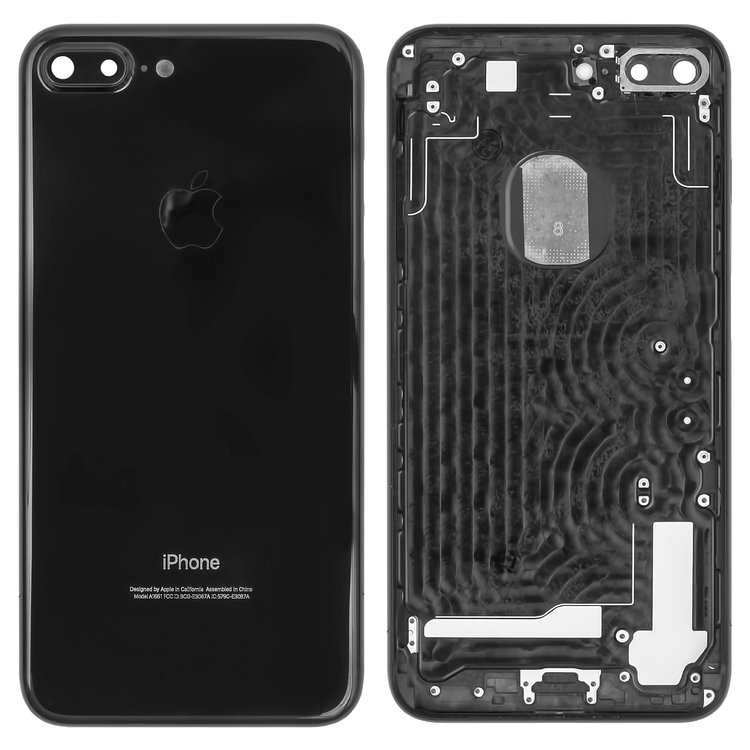 

Задняя крышка для (корпус) iPhone 7 Plus черная глянцевая, Jet Black