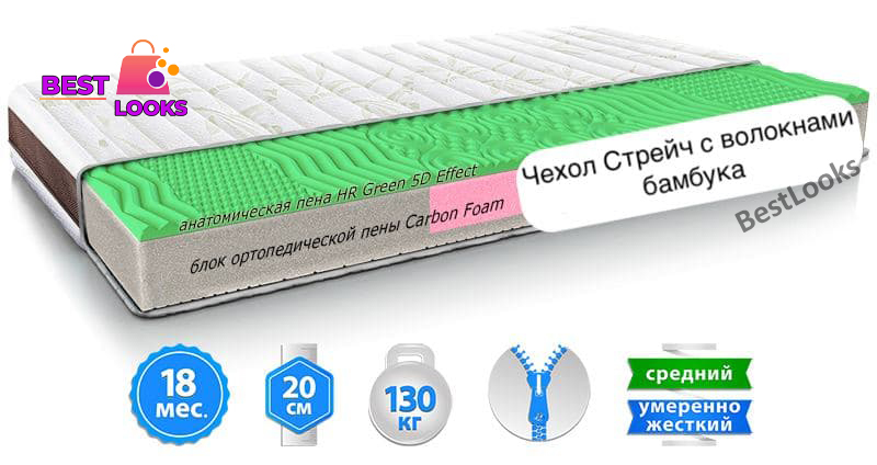 

Матрас ортопедический 180х200 Take&Go Bamboo NEO GREEN