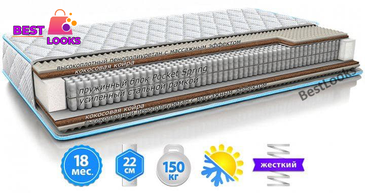 

Матрас ортопедический 180х200 Sleep&Fly Extra стрейч с вискозой