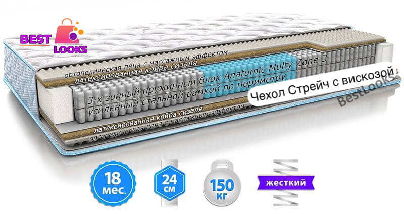 

Матрас ортопедический 180х190 Sleep&Fly Extra Fitness
