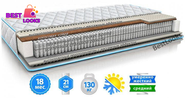 

Матрас ортопедический 140х200 Sleep&Fly Daily 2in1 стрейч с вискозой