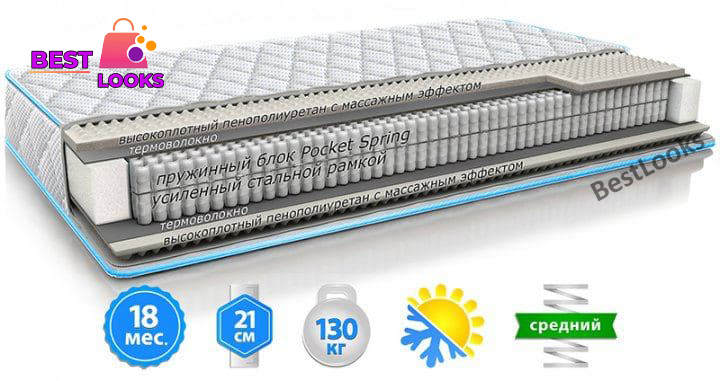 

Матрас ортопедический 120х200 Sleep&Fly Optima стрейч с вискозой