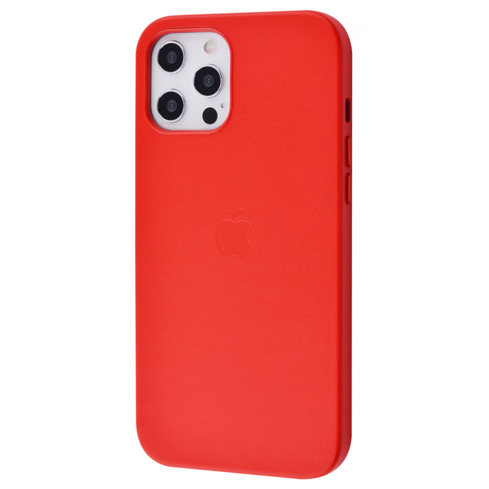 

Чехол Leather Case with MagSafe для iPhone 12 Pro Max red