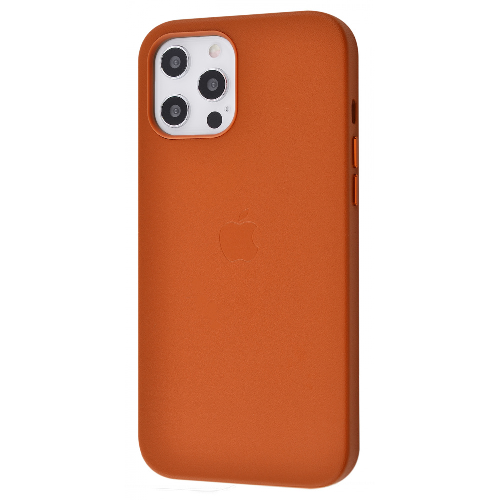 

Чехол Leather Case with MagSafe and Splash Screen для iPhone 12 Pro Max saddle brown