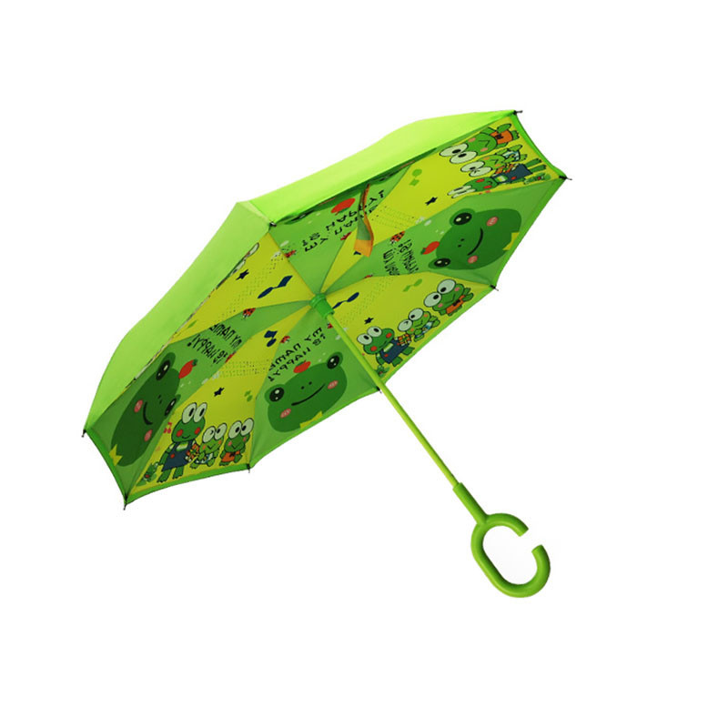 

Детский зонт наоборот Lesko Up-Brella Frog-Green умный обратного сложения (SKU_6950-24754)