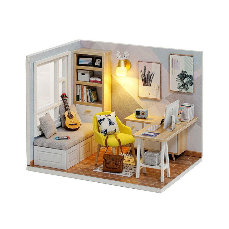 

3D Румбокс кукольный дом DIY Cute Room QT-007-B Sunshine Study Room детский конструктор (SKU_5800-19422)