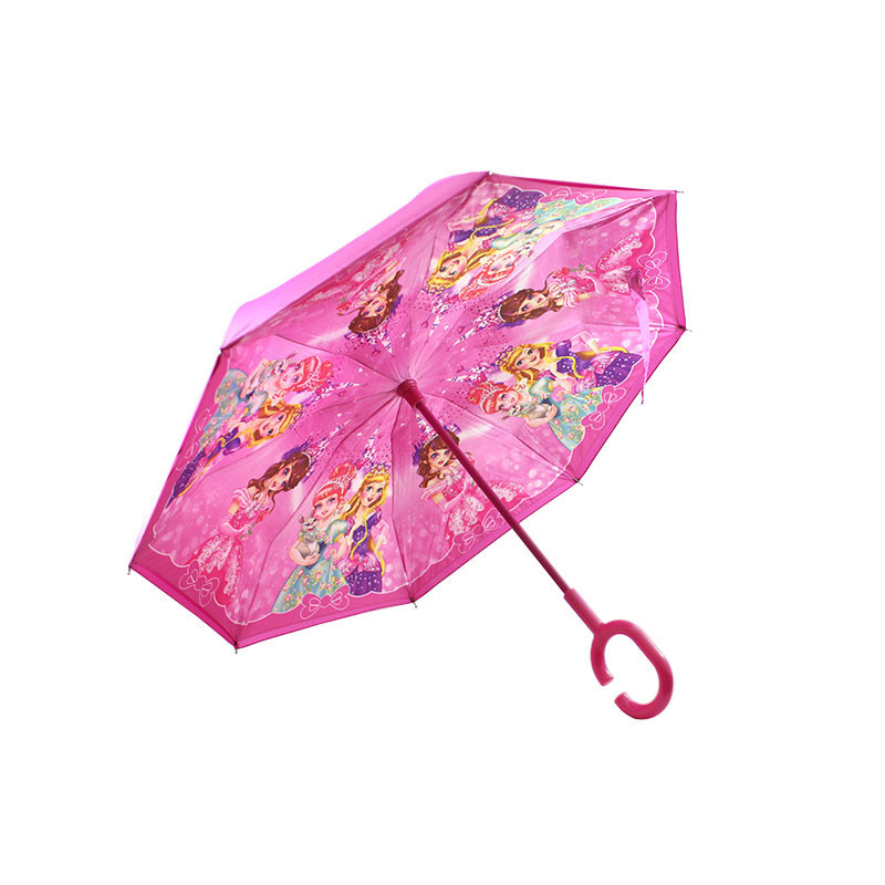 

Детский зонт наоборот Lesko Up-Brella Princess-Pink умный обратного сложения для девочек (SKU_6950-24758)