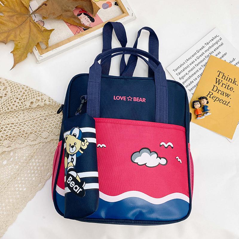 

Детский сумка-рюкзак Love Bear Lesko 6327 Rose для школы сада учебников (SKU_6841-23291)