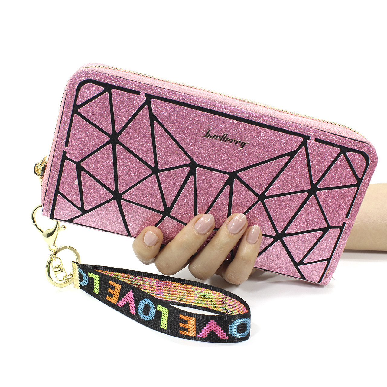 

Женский кошелек Baellerry N2823 Pink портмоне для хранения денег карточек монет на змейке (SKU_4196-11891)