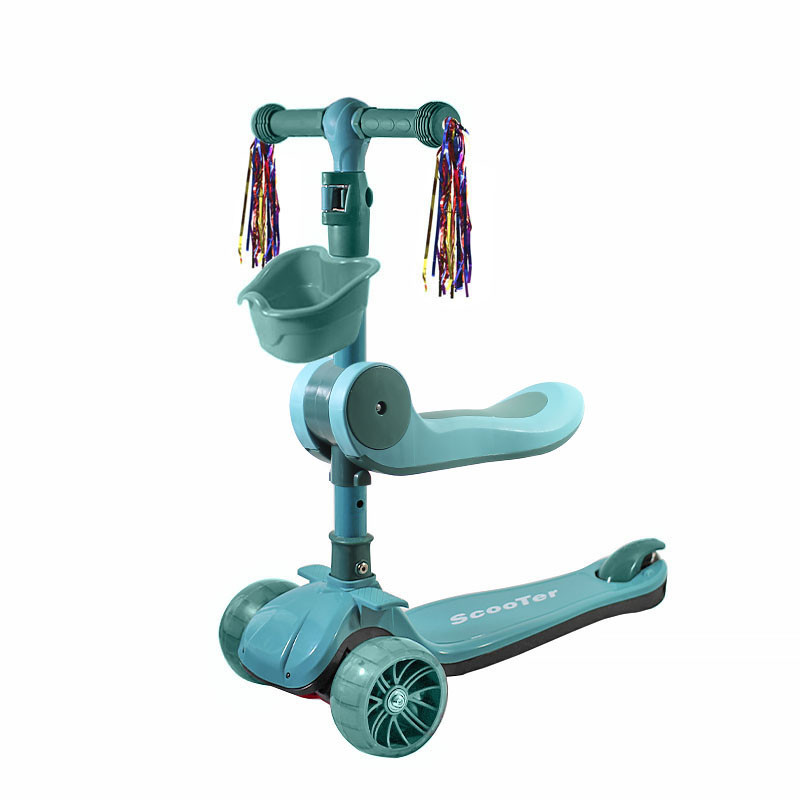 

Детский самокат 2 в 1 Lesko BAQ-016-8 Turquoise трехколесный с сиденьем для малышей складной (SKU_7293-25013)