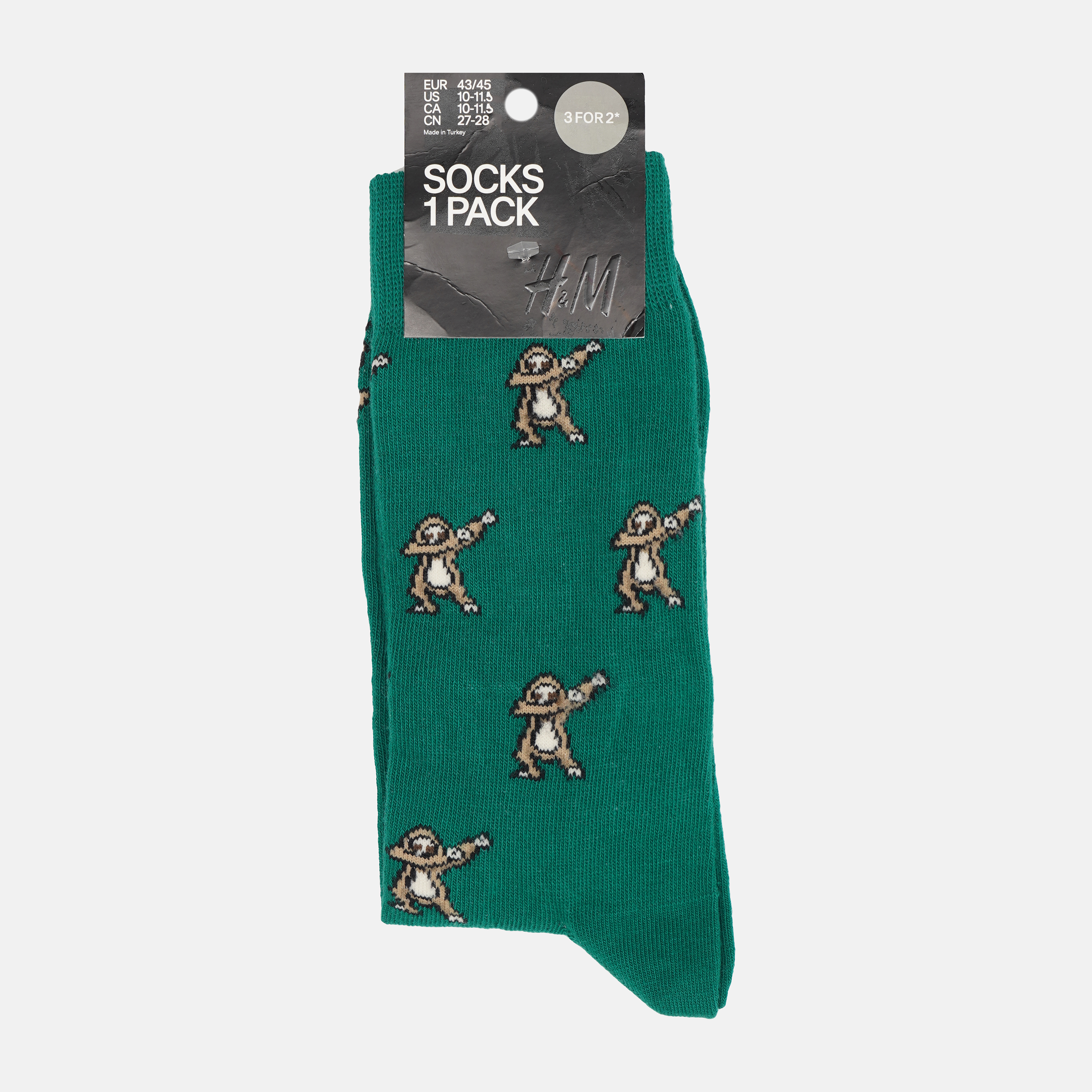 

Носки H&M 43 45 зеленый принт 1067946135