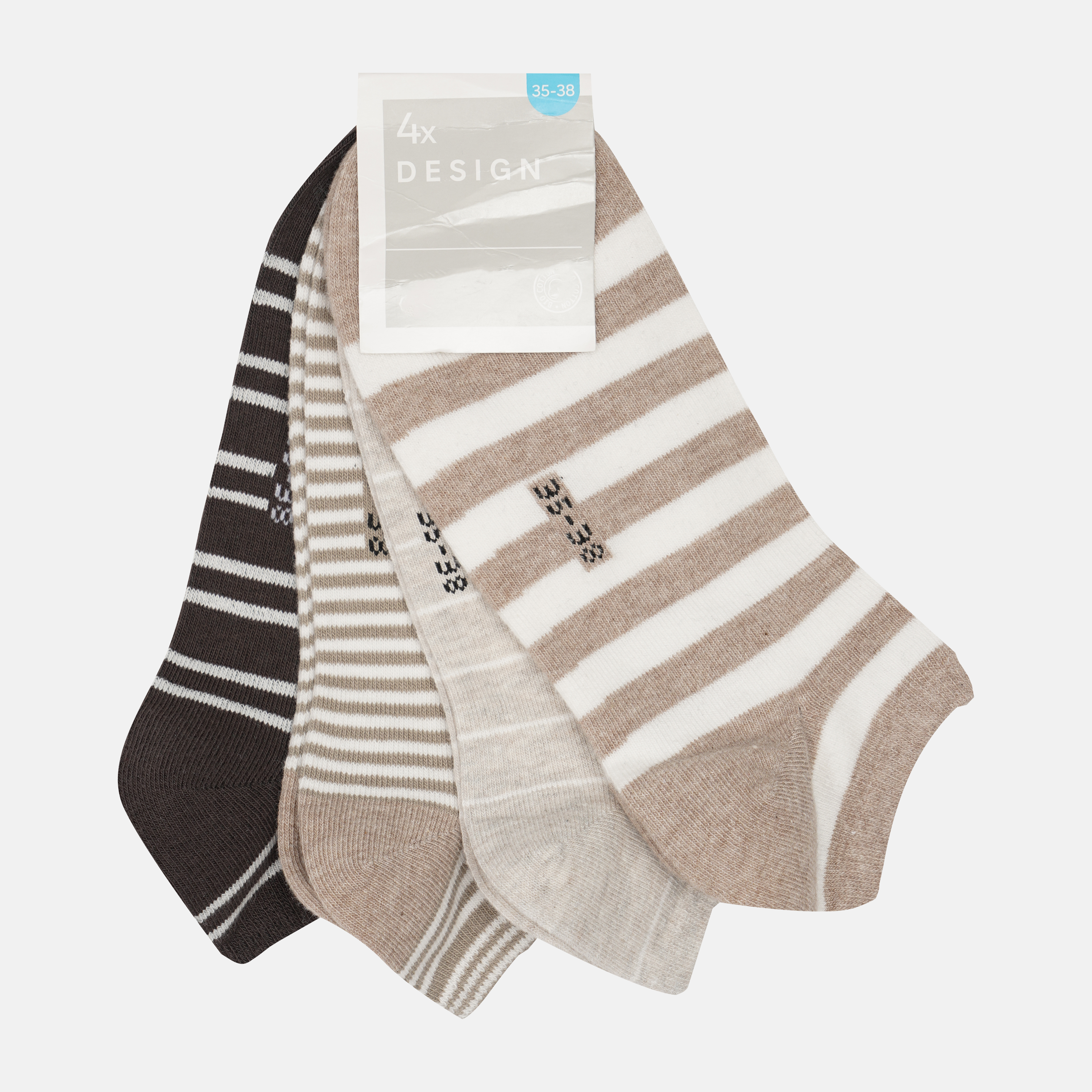

Носки (4 шт) C&A 35 38 бежевый полоска 2242279840600