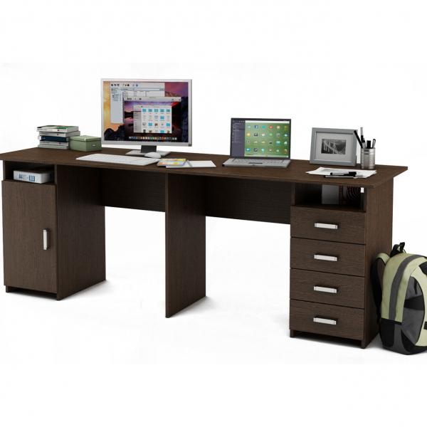 

Стол для двоих детей компьютерный KidsBunkBed C-033 венге темный 2084 х 600 х 746 мм