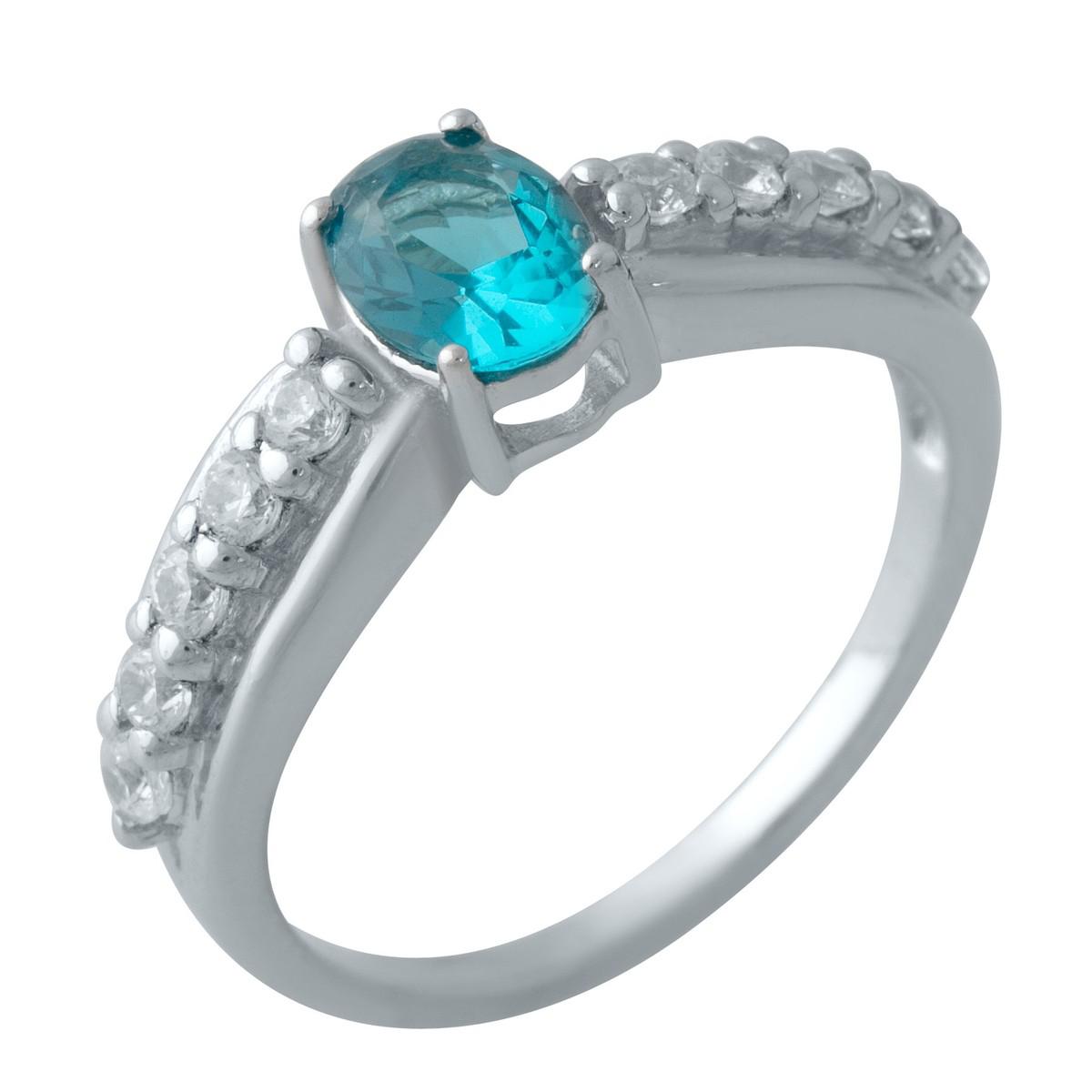 

Серебряное кольцо SilverAlex с натуральным топазом Лондон Блю 17 размер