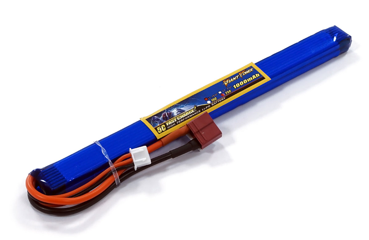 

Аккумулятор для страйкбола Dinogy Giant Power Li-Pol 7.4V 2S 1000mAh 25C 10×15×185мм T-Plug (DAS-2S5514178C-T)