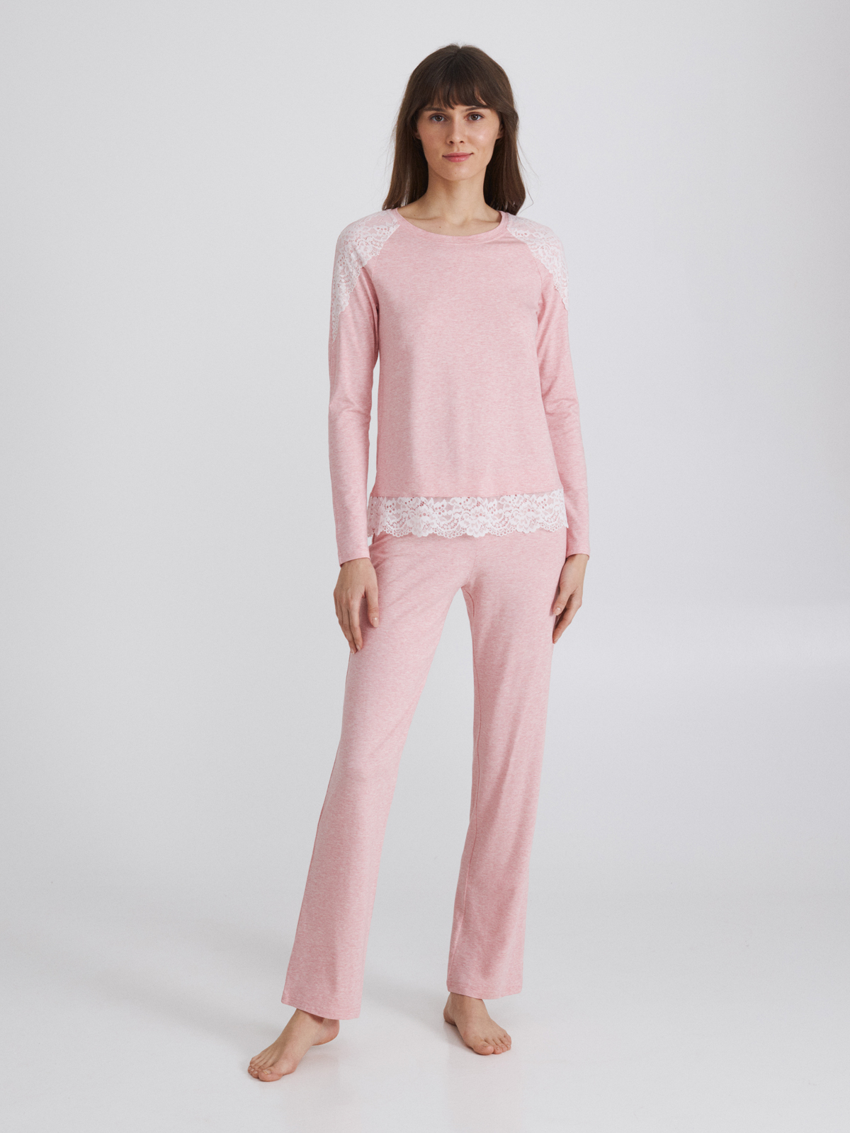 

Жіноча піжама Ellen Group рожевого кольору з мереживом  LPM 0980/01/01, Жіноча піжама Ellen Group рожевого кольору з мереживом S LPM 0980/01/01