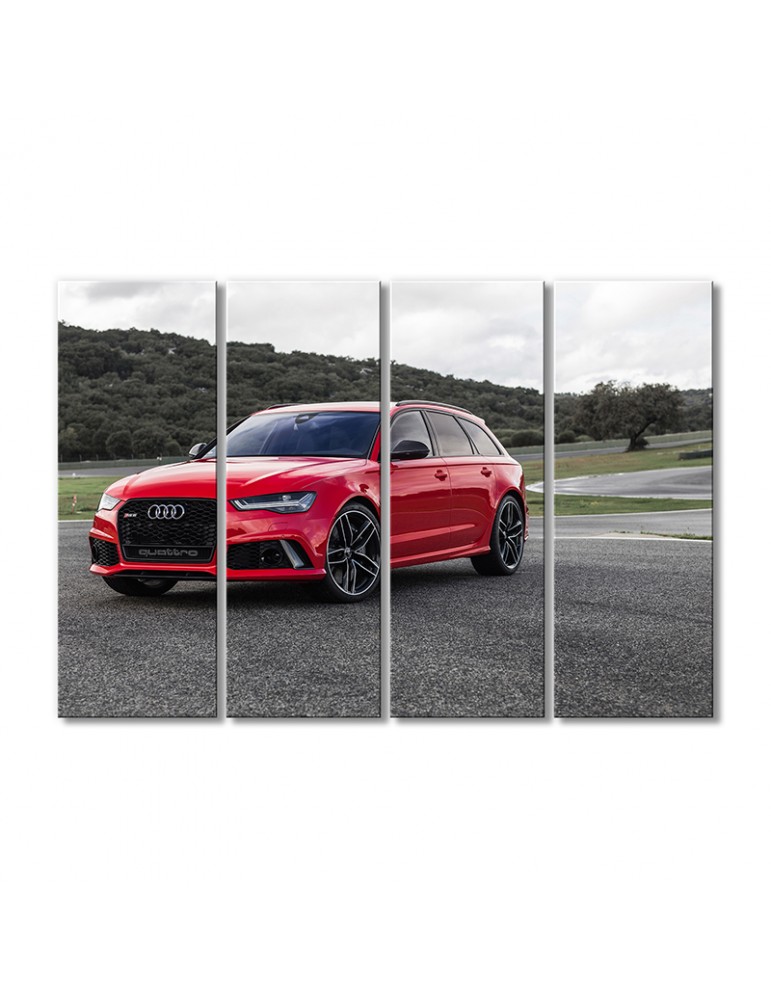 

Модульная картина Artel «Ауди rs6 авант красный автомобиль» 4 модуля 120x180 см