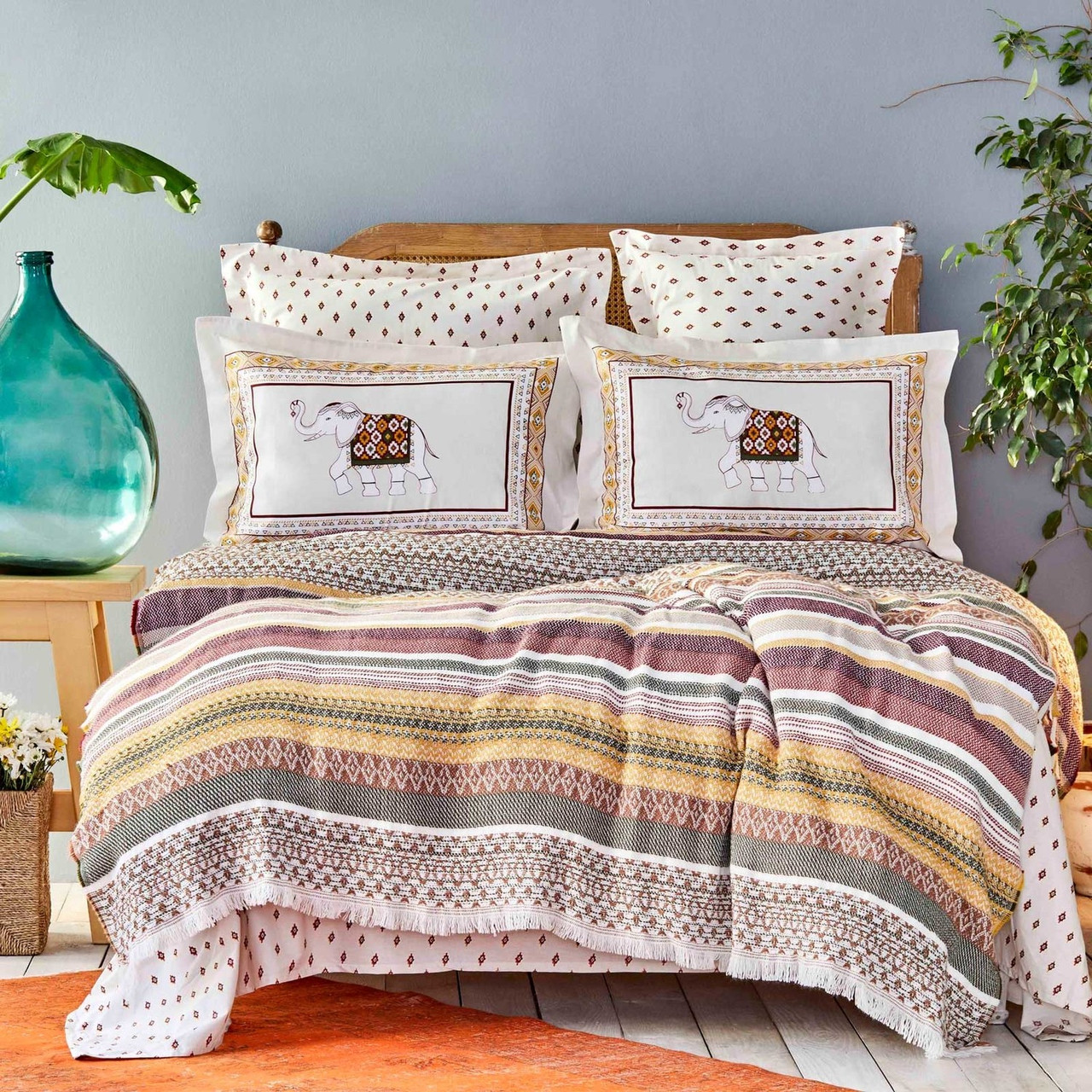 

Постельное белье Karaca Home - Putisca multi pike jacquard 200*220 евро