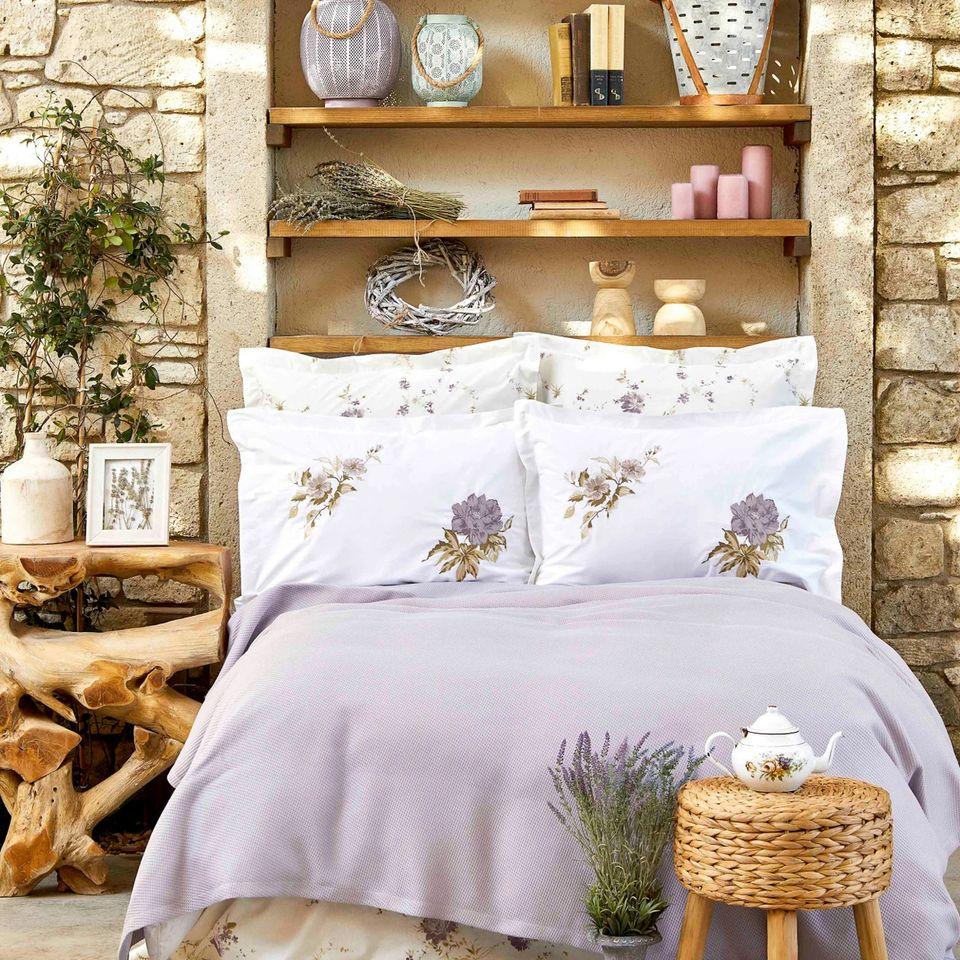 

Постельное белье Karaca Home - Henri lila лиловый pike jacquard 200*220 евро