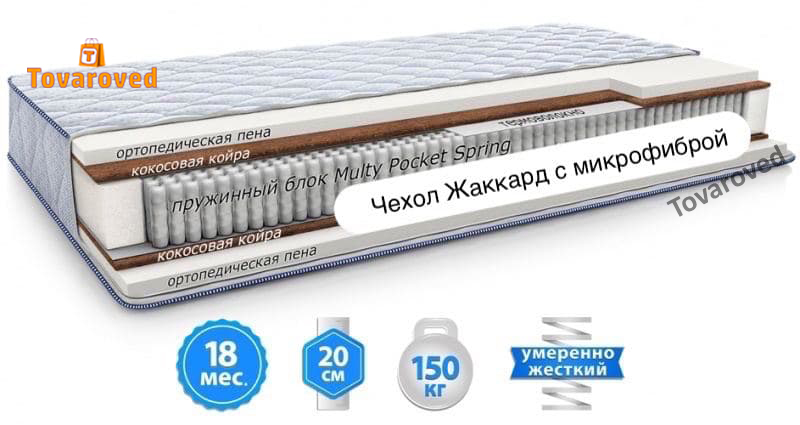 

Матрас ортопедический 200х200 Sleep&Fly Silver Edition COBALT