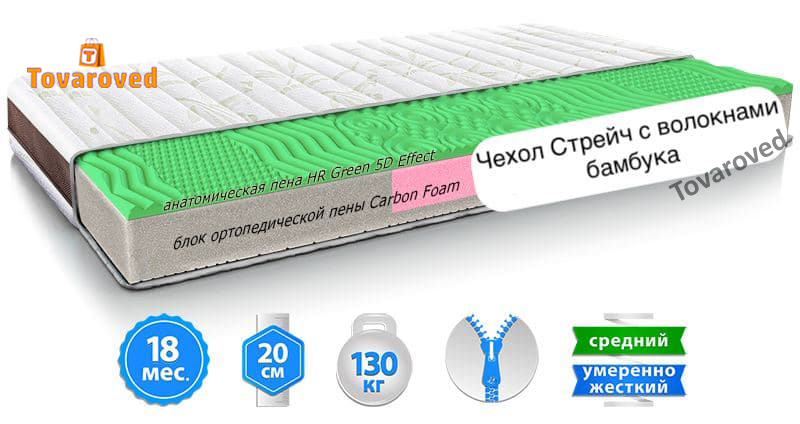 

Матрас ортопедический 90х190 Take&Go Bamboo NEO GREEN