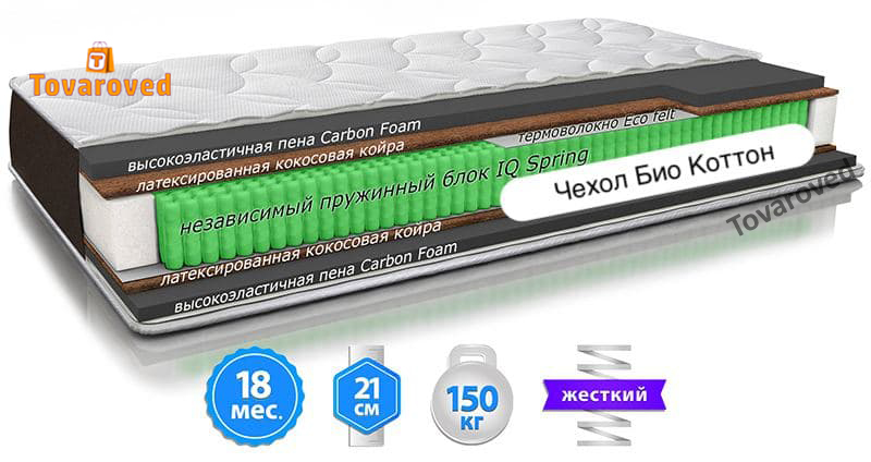 

Матрас ортопедический 80х190 Sleep&Fly ORGANIC Omega