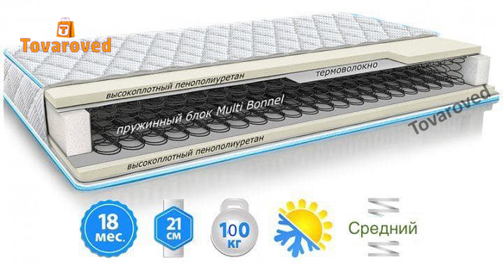 

Матрас двусторонний 140х200 Sleep&Fly STANDART стрейч с вискозой