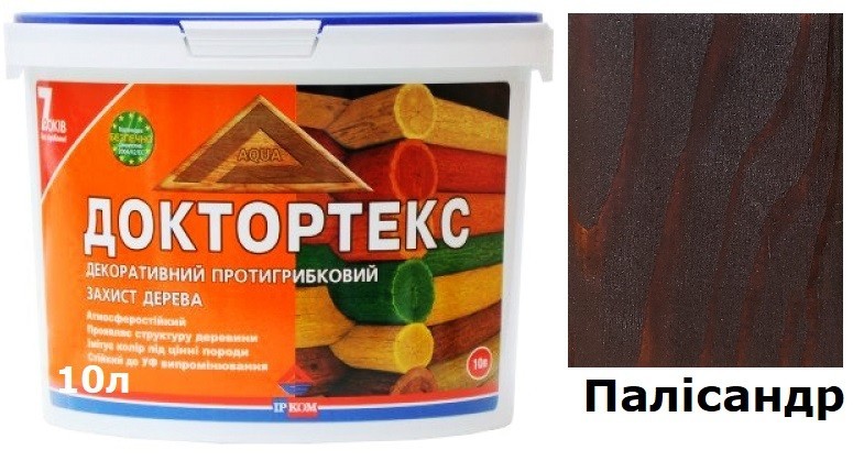 

Декоративный антисептический грунт-лак Ирком Доктортекс палисандр 10л