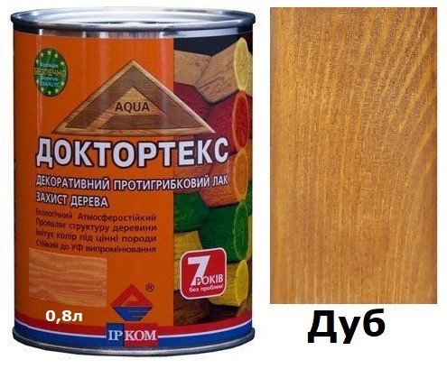 

Декоративный антисептический грунт-лак Ирком Доктортекс дуб 0,8л